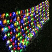 Ljlnion Christmas Net Lights, 360 Led 12Ft X 5Ft Connectable Christmas Mesh Fairy String Lights,8 Modes Low Voltage Safe Adaptor For Xmas Trees, Bushes, Wedding, Outdoor Garden Decorations, Purple