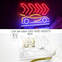 Ineonlife Car Neon Signs Led Neon Sign Acrylic Modern Wall Decor 17X13 Red Neon Light Signs For Bedroom Game Area Birthday Gift