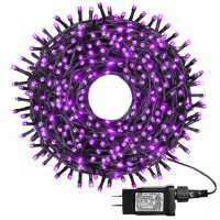 Kemooie 500 Led Purple Halloween Lights 164Ft 8 Twinkle Modes Plug In Lights Waterproof Extra Long String Lights For Outdoor I