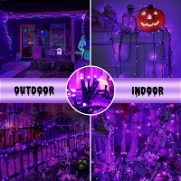 Kemooie 500 Led Purple Halloween Lights 164Ft 8 Twinkle Modes Plug In Lights Waterproof Extra Long String Lights For Outdoor I