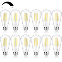 Vintage Led Edison Bulbs 60 Watt Equivalent Dimmable 7W St58 Led Filament Light Bulbs Neutral White 4000K Antique Style Lighting High Brightness 800Lm E26 Medium Base Clear Glass Home Office, 12 Pack