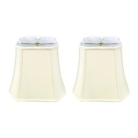 Royal Designs Inc Set Of 2 Square Bell Cut Corner Fabric Lamp Shade Bso70510Eg2 5 X 10 X 875 Inch Eggshell Pack Of 2