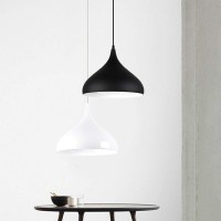 Modern Lamp E26 Base Chandelier Vintage Black Pendant Light Shade Industrial Hanging Ceiling Lighting Ideal For Dining Room Bar Clubs & Restaurants (Black, Pack 1)