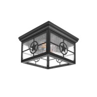 Coramdeo Country Star Square 2 Light Ceiling Mount Farmhouse Fixture Indoor Or Outdoor Two Standard Sockets Open Bottom Damp