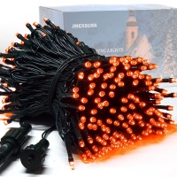 Jmexsuss 200 Led Orange Halloween Lights Outdoor, Expandable Halloween String Lights Plug In, 66Ft 8 Modes Waterproof Halloween Tree Lights Indoor, For Xmas Party Halloween Decorations