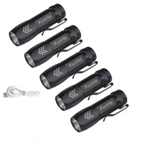 Kunhe 5 Pack Mini Small Pocket Led Flashlight, Usb Rechargeable Flashlights, High Lumens Bright Powerful Edc Flash Lights, Christmas Gifts For Men