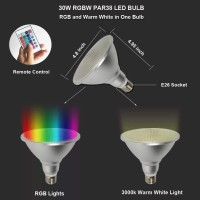 Cuisanhouse Par38 Color Changing Flood Light Bulbs,Indoor/Outdoor Dimmable Led Bulb For Christmas Halloween Wedding Party Decoration(Rgb+Warm White)