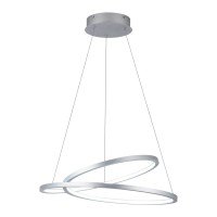 Madem Room Decor Modern Pendant Light Chic Circular Led Chandelier 47W Dimmable Irregular Pendant Lighting Adjustable Lighting For Kitchen Living Dining Room Bedroom, 6000K Cool White,Silver