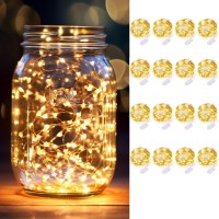 Ledikon 16 Pack 10Ft 30 Led Fairy Lights Battery Operated String Lightssilver Wire Warm White Firefly Mini Lights For Weddingp