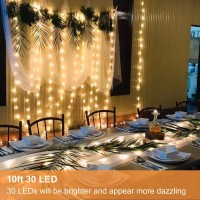 Ledikon 16 Pack 10Ft 30 Led Fairy Lights Battery Operated String Lightssilver Wire Warm White Firefly Mini Lights For Weddingp