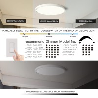 Roomratv Led Ceiling Light 12 Inch, Easy Installation Dimmable Flush Mount Light Fixture,3 Light Color Changeable, Brightness Adjustable, Minimalist Style