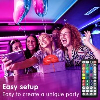 130Ft Led Lights For Bedroom, Music Sync Color Changing Led Strip Lights With Remote And App Control 5050 Rgb Led Strip, Led Lights For Room Home Party Decoration (2 Rolls Of 65Ft)