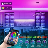 130Ft Led Lights For Bedroom, Music Sync Color Changing Led Strip Lights With Remote And App Control 5050 Rgb Led Strip, Led Lights For Room Home Party Decoration (2 Rolls Of 65Ft)