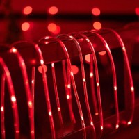 Weewooday Solar Rope Lights Outdoor, 33Ft 100 Led Twinkle String Lights Ip65 Waterproof Lighting Indoor Outdoor Fairy Firefly Lights For Valentines Party Holiday Carnival Decorations (Red)