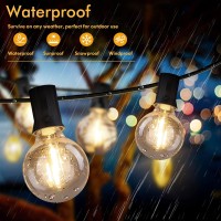 Led Outdoor String Lights 100Ft Patio Light With 52 Shatterproof G40 Dimmable Globe Bulb, 2-Pack 50Ft Waterproof Outside Hanging String Light For Christmas Backyard Porch Balcony Gazebo Party