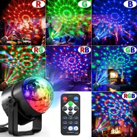 Disco Ball Light Party Lights, Dj Disco Light 7 Colors Strobe Light Sound Activated Stage Lights Dj Equipment With Remote Control Disco Ball Lamps For Home Room Parties Kids Birthday Wedding Bar