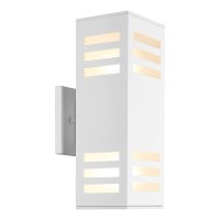 Harriet Outdoor Wall Lights, Aluminum Modern Outdoor Wall Sconce Waterproof Rustproof, Up And Down Lighting Exterior Sconces Porch Lantern, Matte White Finish