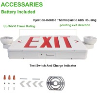 Red Led Exit Sign With Emergency Lights Two Led Adjustable Head Emergency Exit Lights With Battery Backup Dual Led Lamp Abs Fi