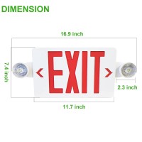 Red Led Exit Sign With Emergency Lights Two Led Adjustable Head Emergency Exit Lights With Battery Backup Dual Led Lamp Abs Fi