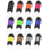 Mudder 12 Pieces Mini Keychain Light Bulk Pocket Tiny Flashlight Handheld Black Light Led Usb Rechargeable Waterproof Small Flas