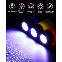 Mudder 12 Pieces Mini Keychain Light Bulk Pocket Tiny Flashlight Handheld Black Light Led Usb Rechargeable Waterproof Small Flas