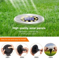 Solar Ground Lights Christmas, 12Pack 10Led Solar Lights Outdoor Solar Pathway Lights, Waterproof In-Ground Solar Garden Lights Led Landscape Lighting For Pathway Walkway Patio Yard Lawn Driveway