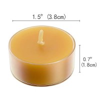 Natural Beeswax Tealights Deybby Handmade Beeswax Candles 4 Hour Burn Time Clear Cup Set Of 10