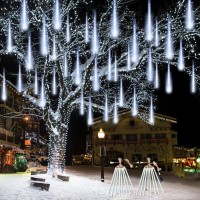 2Pack Christmas Decorations Lights Outdoor Total 384Led Meteor Shower Lights Rain Drop Lights 30Cm 16 Tubes Indoor Outdoor Sno