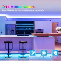 Sylvwin Led Strip Lights 32.8Ft,Rgb Color Changing Led Lights Strip,Smd 5050 Dimmable Lighting With App&Remote Control,Music Sync Led Lights Strip For Bedroom,Home Kitchen,Party,Tv Backlight