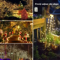 4-Pack 160Ft 400 Led Solar String Lights For Outside, Solar Lights Outdoor With 8 Lighting Modes, Twinkle Solar Fairy Lights For Tree Christmas Wedding Party Decorations Garden Patio (Warm White)