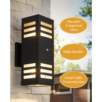 Harriet Outdoor Wall Lights, Aluminum Modern Outdoor Wall Sconce Waterproof Rustproof, Up And Down Exterior Sconces Porch Lantern, Sanded Black Finish