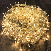 Kaq 115Ft 300Led Warm White Christmas String Lights Indooroutdoor, Waterproof Christmas Lights With 8 Modes, Clear Wire Fairy Tree Lights For Garden Bedroom Christmas Decorations (Warm)