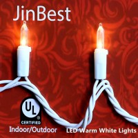 Jinbest 150 Led Warm White Christmas Lights, 50 Ft White Wire String Lights, Ul Certified And Commercial Mini Light Set, For Indoor Outdoor Party, Garden, Patio.