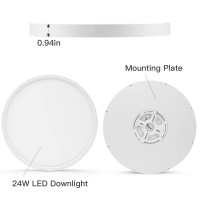 Roomratv 9 Inch Flush Mount Led Ceiling Light, 5000K 18W Low Profile Ceiling Light, Daylight Modern Round Lighting Fixtures For Hallway, Porch, Closet, Stairwell