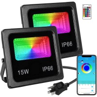 150W Led Color Changing Flood Lights Multi Colors Rgb Uplighting With Remote, Ip66 Waterproof Stage Light, Dimmable Colored Led Lights , Floor Lights For Christmas Party Outdoor Indoor Decor - 2 Pack