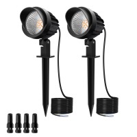 Meikee Landscape Lights Low Voltage 7W Led Landscape Light Outdoor Spotlight Led Pathway Lights Landscape Light Ip66 Waterproof For Driveway, Yard, Lawn, Flood, Outdoor Garden Lights (2 Pack)