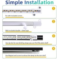 Grow Light Two Heads Strip Growing Lamp Full Spectrum Grow Light Strips For Indoor Plants With Auto Onoff Timer 4 Dimmable