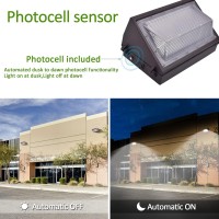 Led Wall Pack Light With Dusk To Dawn Photocell 120W 15600Lm 5000K Daylight Ac100277V Input 750W Hpshid Equivalent Waterproo