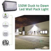 Led Wall Pack Light With Dusk To Dawn Photocell 150W 19500Lm 5000K Daylight Ac100277V Input 900W Hpshid Equivalent Waterproo