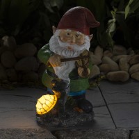 Vp Home Fiddler Gnome With Glowing Turtle Solar Powered Led Outdoor Decor Garden Light Great Addition For Your Garden Solar Powered Light Garden Gnome Christmas Decorations Gifts