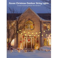 Govee Outdoor String Lights 96Ft Smart Outdoor String Lights With 30 Dimmable Warm White Led Bulbs 2 Ropes Of 48Ft Ip65 Waterp