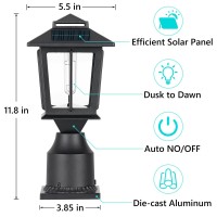 Suponar Metal Solar Post Lights 2 Pack Solar Post Cap Light Solar Lamp Post For Pole Fence Deck Garden Yard Patio Porch Outdoo