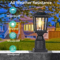 Suponar Metal Solar Post Lights 2 Pack Solar Post Cap Light Solar Lamp Post For Pole Fence Deck Garden Yard Patio Porch Outdoo