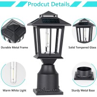 Suponar Metal Solar Post Lights 2 Pack Solar Post Cap Light Solar Lamp Post For Pole Fence Deck Garden Yard Patio Porch Outdoo