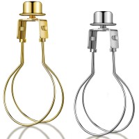 Honoson 2 Pieces Bulb Lamp Shade Light Bulb Lamp Shade Clip On Lampshade Adapter Includes Finial And Lampshade Levellers For Lamp Shade Replacement