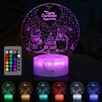 Bingotec Night Light For Kids, 3D Led Illusion Lamp With 16 Colors Changing, Usb Powered Nightlight With Remote Control, Bedside Night Lights For Boys Girls Gifts Bedroom Decor, Valentines Day Gifts