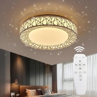 Led Flush Mount Ceiling Light Fixture, 45W 18.9 Inch, Dimmable Led Fixture Lamp, Brightness Adjustable Ceiling Light, With Remote Ceiling Lamp, For Bedroom, Living Room, Hallway