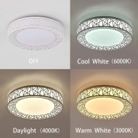 Led Flush Mount Ceiling Light Fixture, 45W 18.9 Inch, Dimmable Led Fixture Lamp, Brightness Adjustable Ceiling Light, With Remote Ceiling Lamp, For Bedroom, Living Room, Hallway