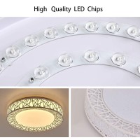 Led Flush Mount Ceiling Light Fixture, 45W 18.9 Inch, Dimmable Led Fixture Lamp, Brightness Adjustable Ceiling Light, With Remote Ceiling Lamp, For Bedroom, Living Room, Hallway