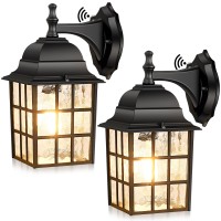 Brightever 2Pack Dusk To Dawn Outdoor Wall Lantern Exterior Light Fixtures Wall Mount With Photocell Sensor Black Wall Light